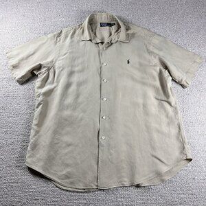 Polo Ralph Lauren Linen Button Down Shirt Beige Men’s Size XXL